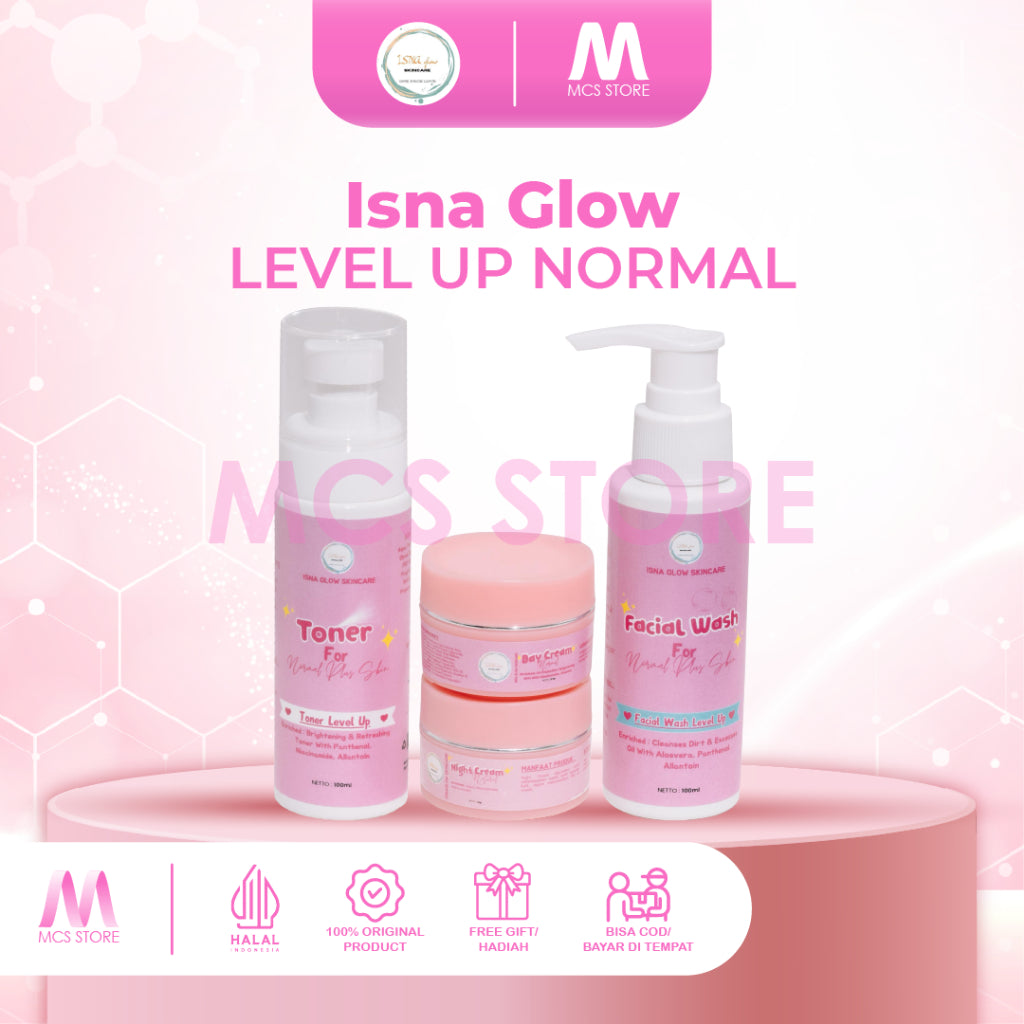 MCS Store - ISNA GLOW Paket Level Up ACNE dan Paket Level Up Normal Skincare BPOM Semua Jenis Kulit - Mencerahkan 6x Lebih Cepat dan Mengatasi Jerawat