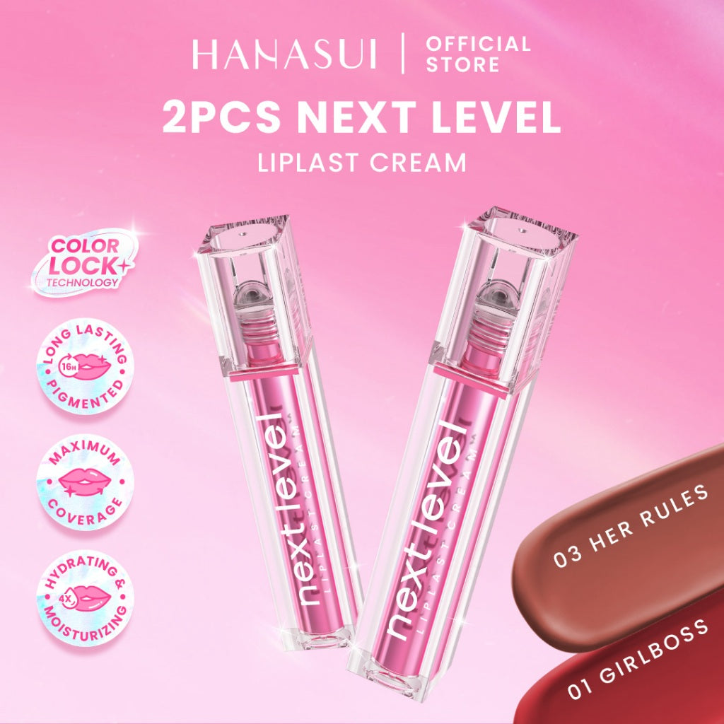[Twinpack] Hanasui Next Level - Blurry Tint Bouncy Blush Butter Balm Liplast Cream Lip Tint Tahan Lama Velvet Finish Longlasting Bounce Tinted Balm Melembabkan Pigmented Matte Finish