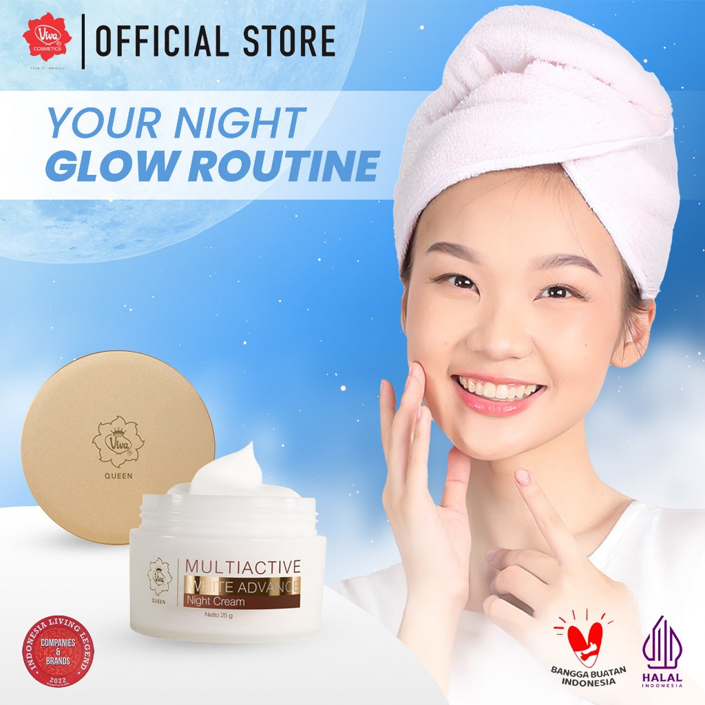 Viva Queen VIT C ACTIVE White Advance Night Cream with Niacinamide (BRIGHTENING, WHITENING & GLOWING) - 25 gr