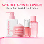 [Cocok Untuk Pemula] Glad2Glow Cerah Glowing Bundle all in 1 7in1-Brightening Moisturizer+Serum+Cleanser+toner+Peeling solution+Retinol 10%Niacinamide skincare paket pembersih perawatan kulit mencerahkan warna kulit pelembab wajah g2glow official store