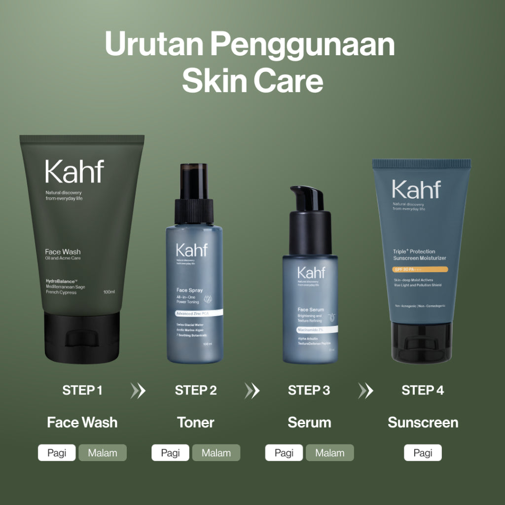 Twin Pack Kahf Face Wash Oil and Acne Care 100 ml - 2 pcs Sabun Cuci Muka Pria untuk Membantu Lawan Jerawat dan Kontrol Minyak - Suitable for Daily Use