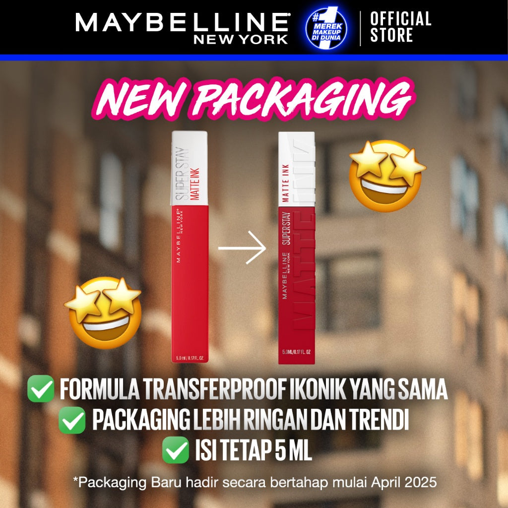 Maybelline Superstay Matte Ink Liquid Long Lasting Waterproof Matte Lipstick Lipcream Make Up Transferproof Tahan 16 Jam Vinyl Ink