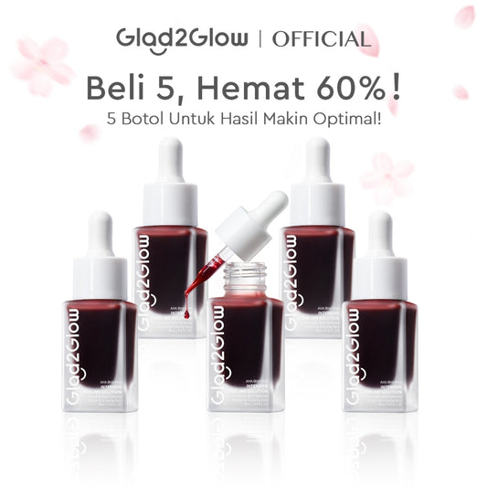 [Hemat 5PCS] Glad2Glow Serum Series - Brightening Mencerahkan Mengurangi Flek Menghaluskan Kulit Meratakan Warna Skincare Kulit Memudarkan Jerawat Niacinamide AHA BHA Centella 377 Perawatan Kulit Peeling Lembut Eksfoliasi Tidak Perih g2glow official store