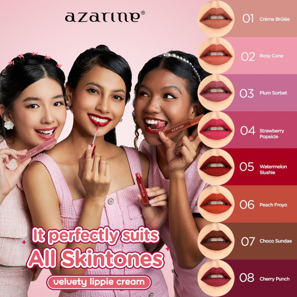 [FLASH SALE] Azarine - 04. Strawberry Popsicle - Velvety Lippie Cream Lightweight Lip Velvet Lip Matte 3.2 ml
