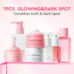 [Cocok Untuk Pemula] Glad2Glow Cerah Glowing Bundle all in 1 7in1-Brightening Moisturizer+Serum+Cleanser+toner+Peeling solution+Retinol 10%Niacinamide skincare paket pembersih perawatan kulit mencerahkan warna kulit pelembab wajah g2glow official store