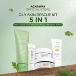 ACNAWAY Bundle 5 in 1 Ultimate Acne Care – Rangkaian Skincare Jerawat Komplit Untuk Semua Jenis Kulit | Dry Skin Kit, Oily Skin Kit, Daily Skin Solution | facial wash cleanser moisturizer gel moist cream sunscreen acne spot acne treatment gel mask masker