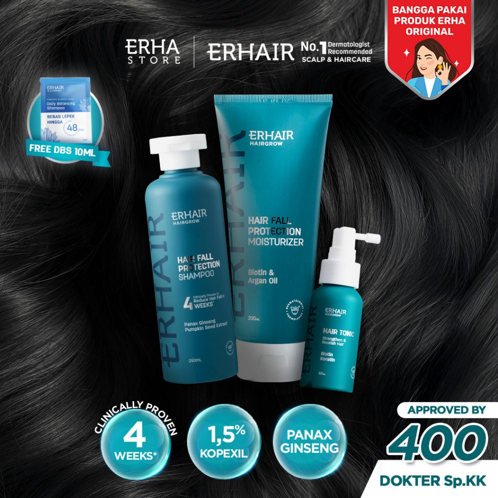 ERHAIR HairFall Fighter - Bundle Rambut Rontok No#1 Rekomendasi Dermatolog Indonesia