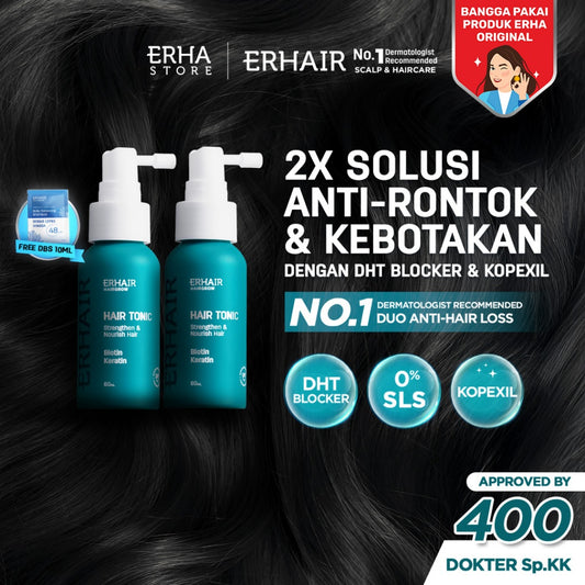 [BEST SELLER TONIK RONTOK] ERHAIR Twinflame HairGrow Tonic with Kopexil 60ml - Tonic Keratin & Biotin Rambut Mengurangi Rontok  Menjaga Kesehatan Kulit Kepala dan Menguatkan Akar