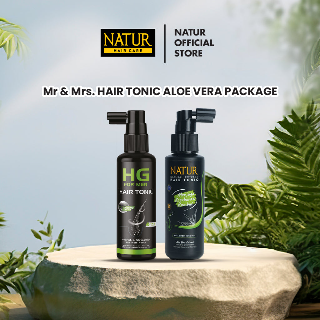 Mr. & Mrs. Hair Tonic Aloe Vera Package - Paket Couple Tonik Penyubur Rambut Perempuan dan Laki-laki