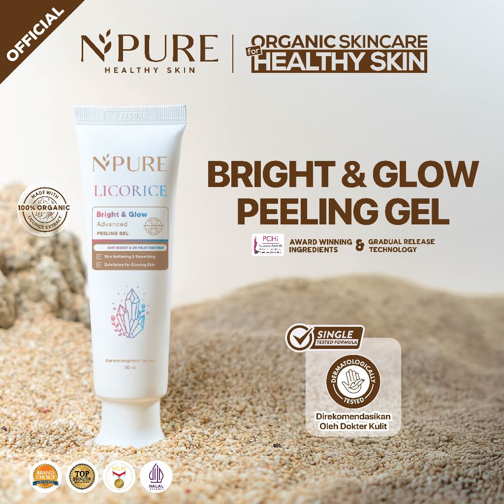NPURE Peeling Gel Licorice / Advance Exfoliating / Brightening Glowing / Peeling Gel Penghilang Daki / Glowing Cerah