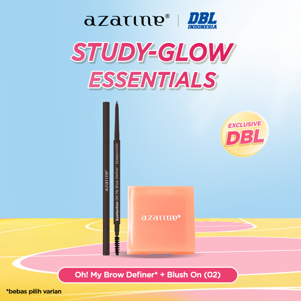 Azarine Study-Glow Essentials Oh! My Brow Definer + Chic to Cheek Blush 02 Mango Tango