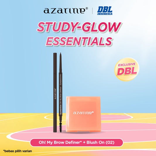 Azarine Study-Glow Essentials Oh! My Brow Definer + Chic to Cheek Blush 02 Mango Tango