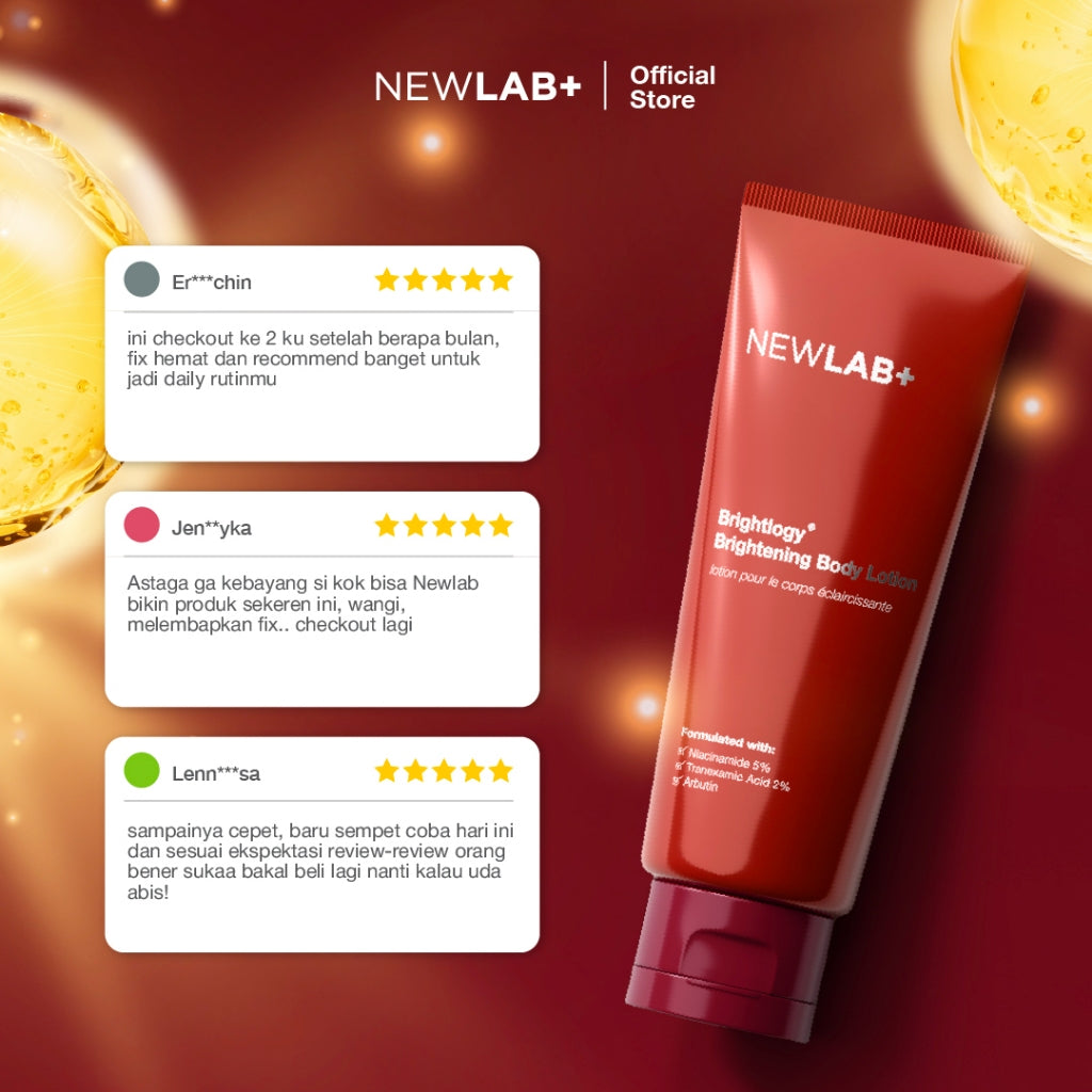 NEWLAB Brightlogy Body Lotion | Body Care, Hand Body & Hand Cream | Body Serum untuk Mencerahkan Tangan dan Tubuh BPOM 180ml