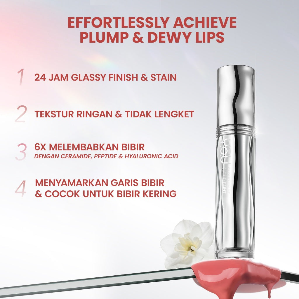 YOU Cloud Paint Glassy Glow Lip Tint Glasting Tint Lip Stain Glassy Tint