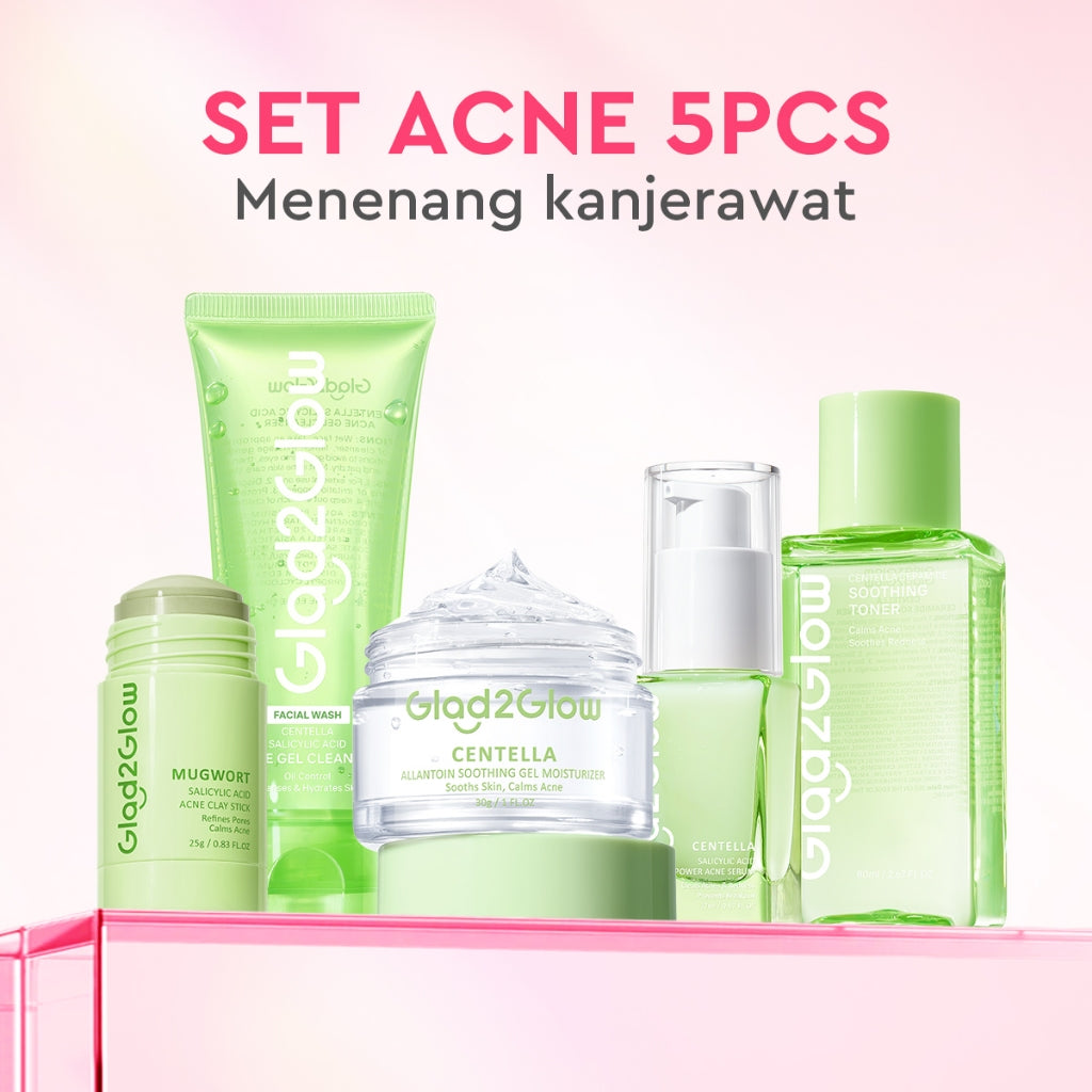 [HEMAT 60K]Glad2Glow Kulit Halus Bundle 7in1 eksfoliasi wajah Skincare Set-Pulihkan/Cerah Krim+Glowing Serum/Peeling Solution+ Cleanser+Eksfoliasi Toner-peeling whitening Moisturizer facial wash Pelembab skincare 1 set lengkap G2G glad2glow official store