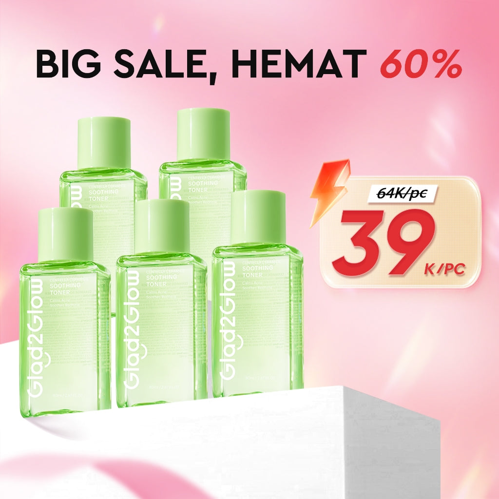 [Hemat 5PCS]Glad2Glow Toner Complete Series-Brightening/Acne care/Barrier/Exfoliating-Skincare toner badan face mist hydrating toner centella toner wajah eksfoliasi water toner hydrating gloglowing brightening exfoliasi glycolic g2glow official store
