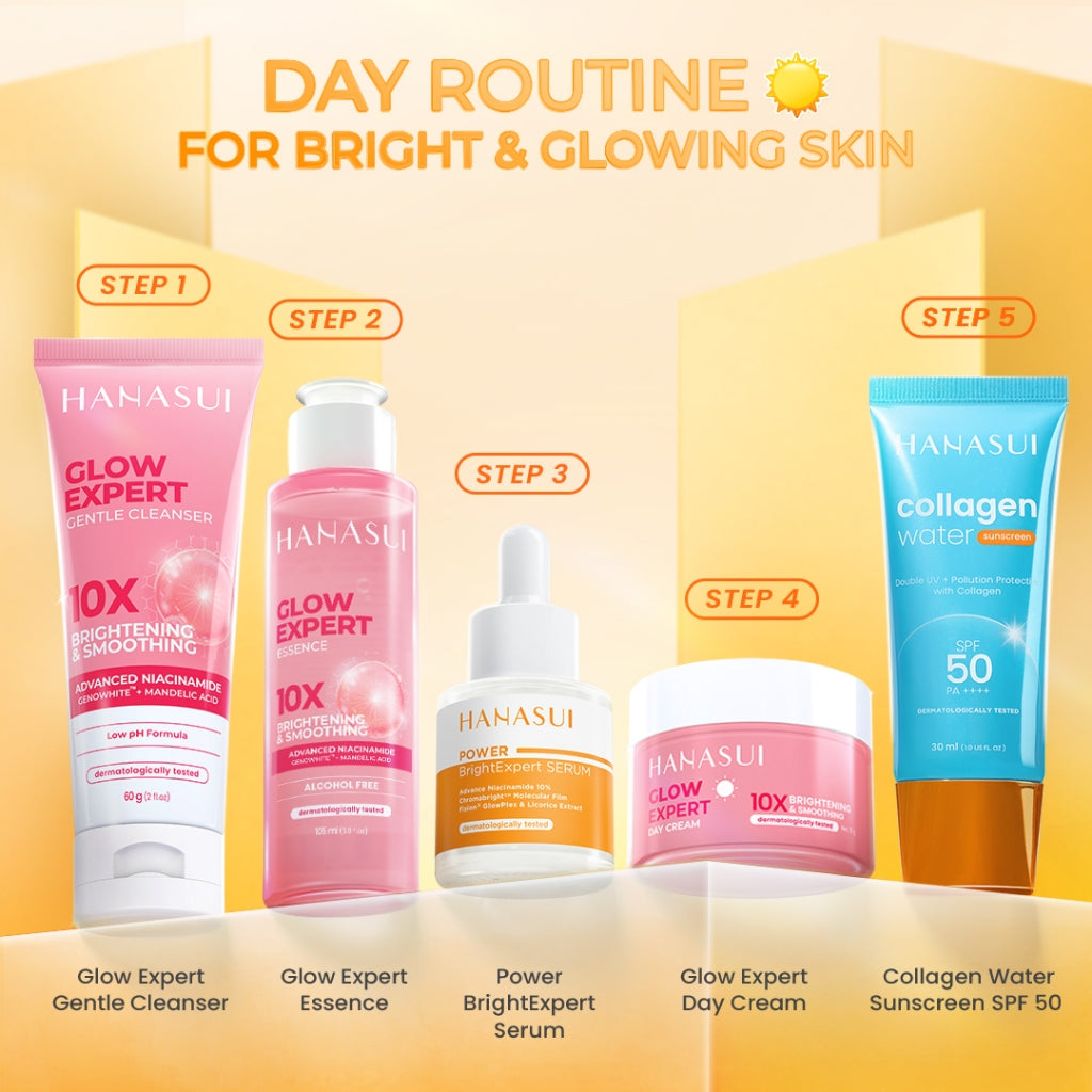 【5pcs Hemat】(REAL 10% ADVANCE NIACINAMIDE) Hanasui Power Bright Expert Serum - Mencerahkan, Kurangi Bintik Hitam Bekas Jerawat