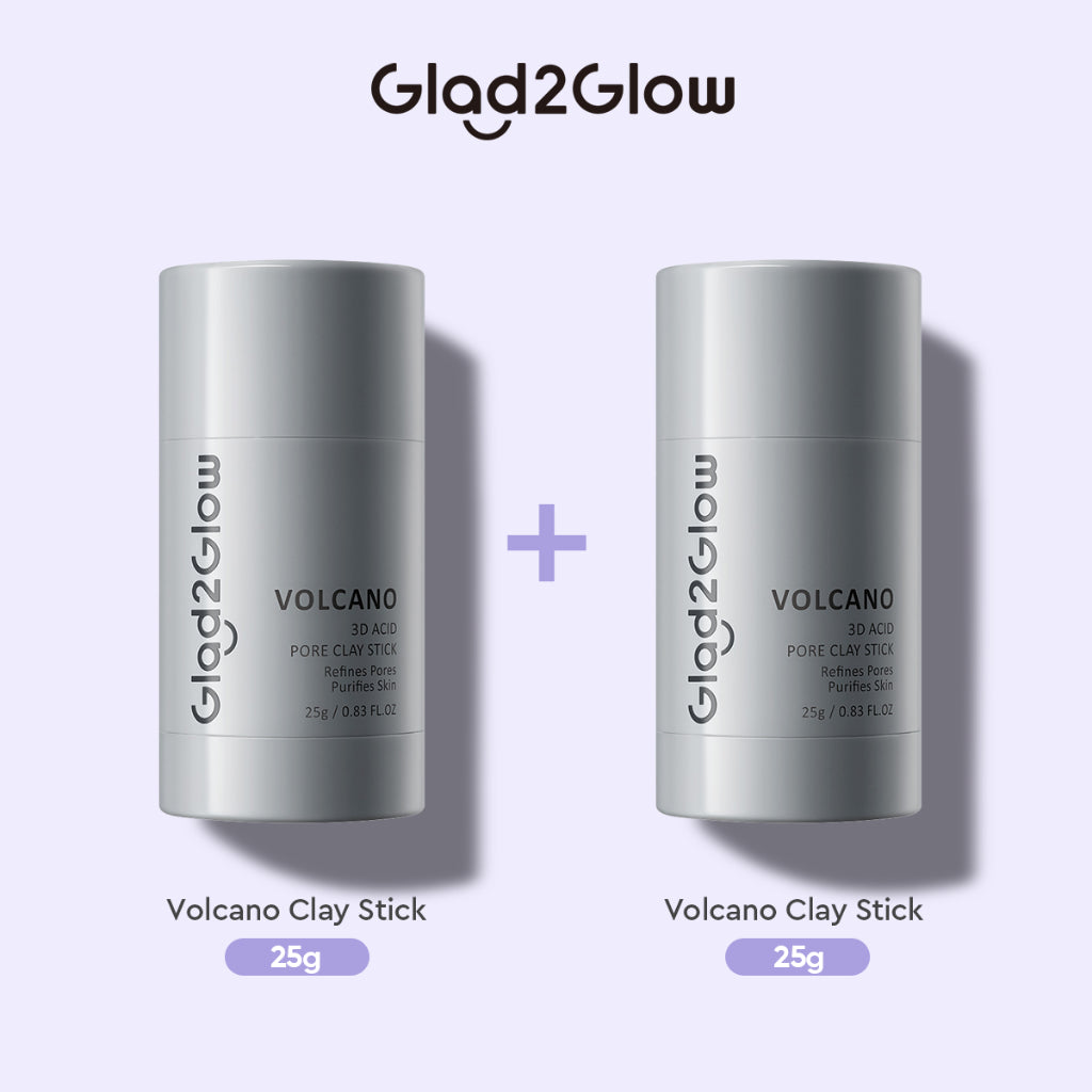 Glad2Glow Volcano 3D Acid Pore Clay Stick Masker Wajah Clay Masker Stik Deep Cleansing Pori Pori Masker Komedo Dan Pori Pori Wajah Pembersih Komedo clay Masker Masker Organik Masker Jerawat Sheetmask Masker Glad2Glow Clay Mask Masker G2Glow Official Store