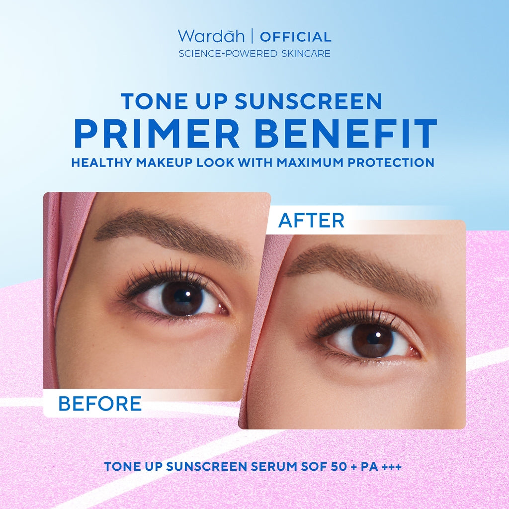 Wardah UV Shield Tinted Tone Up Sunscreen SPF 50 PA 30 ml Sunscreen Wajah Mencerahkan Wajah Samarkan Noda Hitam Tidak Lengket Cepat Meresap Makeup Primer-Skincare