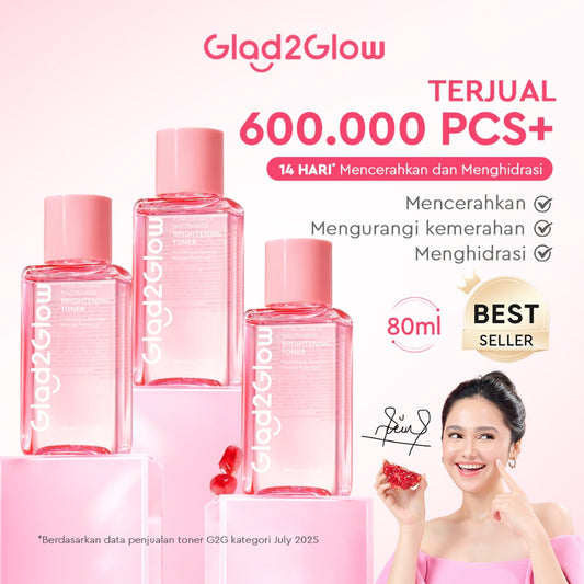 Glad2Glow Pomegranate Niacinamide Brightening Tonertoner badan face mist hydrating toner centellaToner eksfoliasi wajah glycocid acid glycolic acid combo brightening agent Mencerahkan dan meratakan warna kulit Memberikan efek glowing g2glow official store