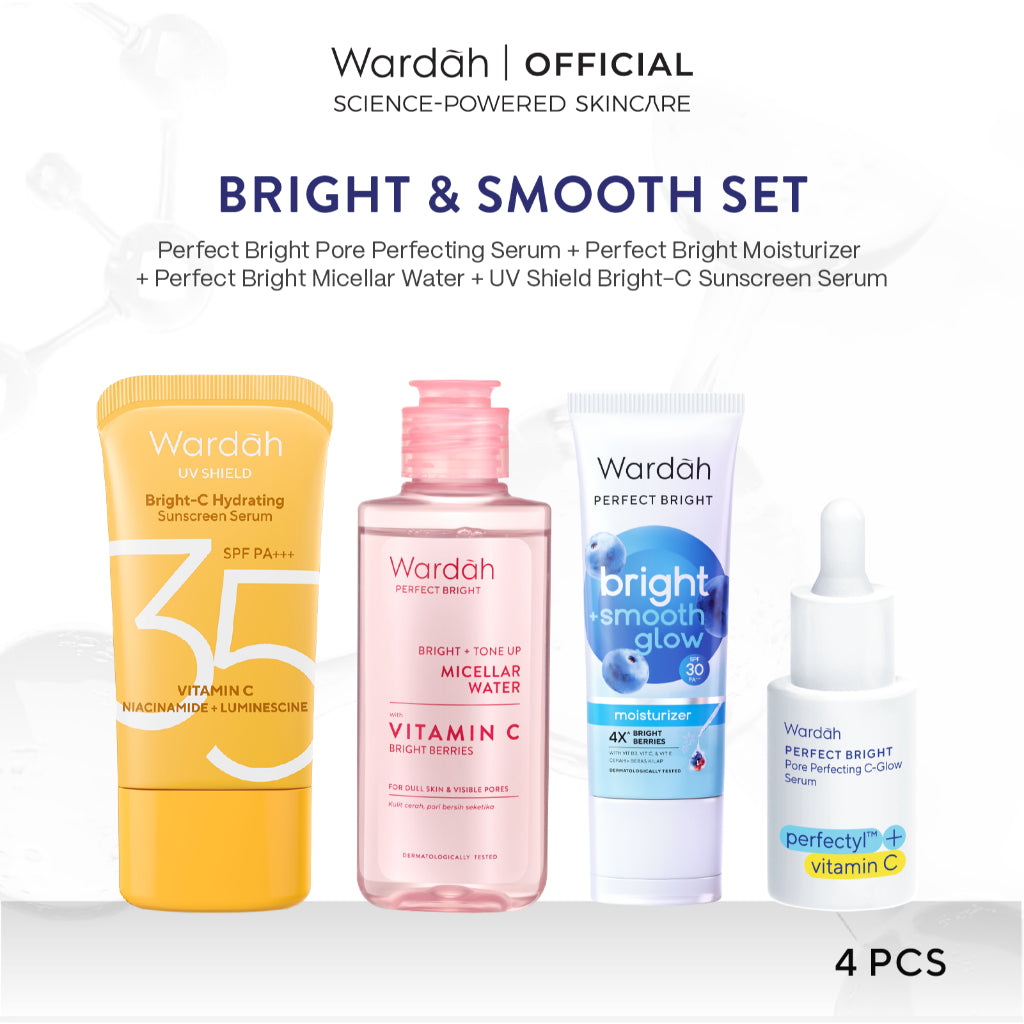 WARDAH Perfect Bright Perfectyl + Vitamin C Pore Perfecting C-Glow Serum - Micro Peeling Serum-Mencerahkan dan Menghaluskan kulit serta Mengecilkan Pori-Pori, Wajah Kusam, Berminyak, Berjerawat - Skincare