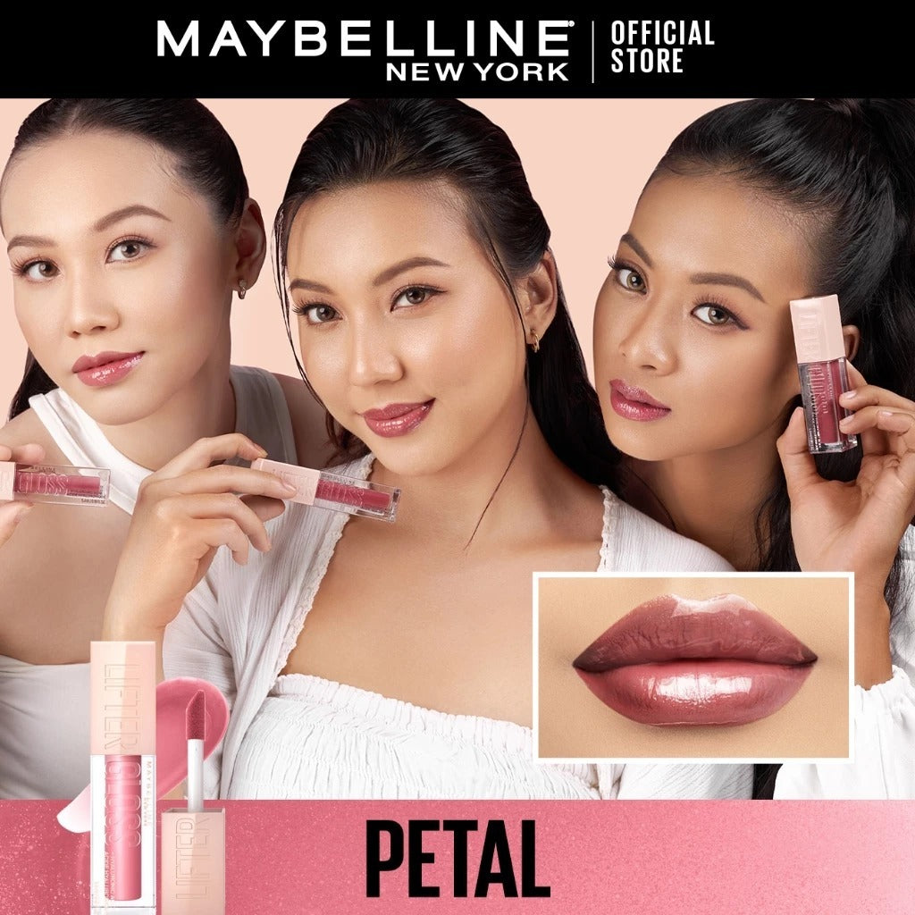MAYBELLINE OFFICIAL Lifter Gloss Plump Make Up - 5.4ml Lip Gloss Hydrating Hyaluronic Acid