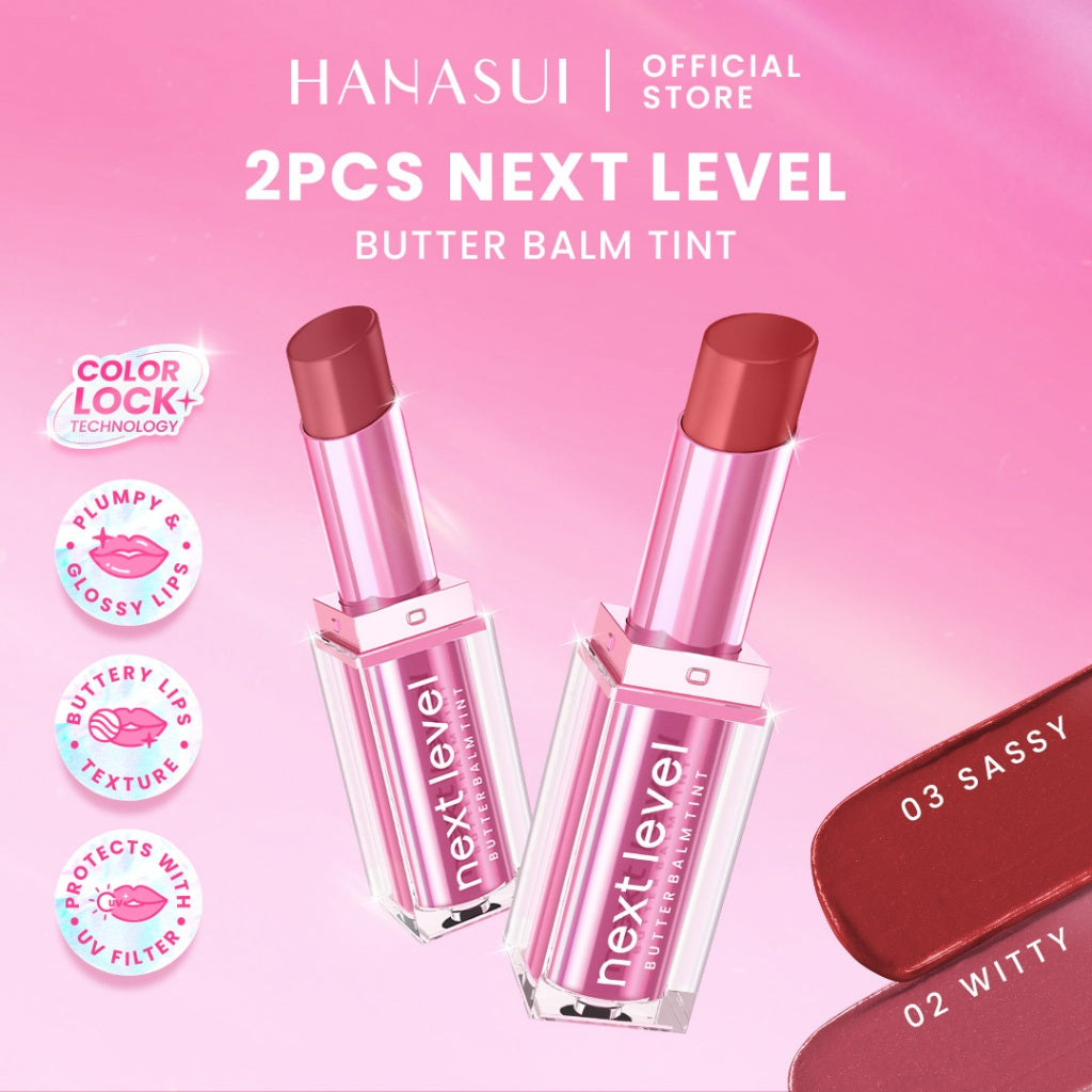 [Twinpack] Hanasui Next Level - Blurry Tint Bouncy Blush Butter Balm Liplast Cream Lip Tint Tahan Lama Velvet Finish Longlasting Bounce Tinted Balm Melembabkan Pigmented Matte Finish