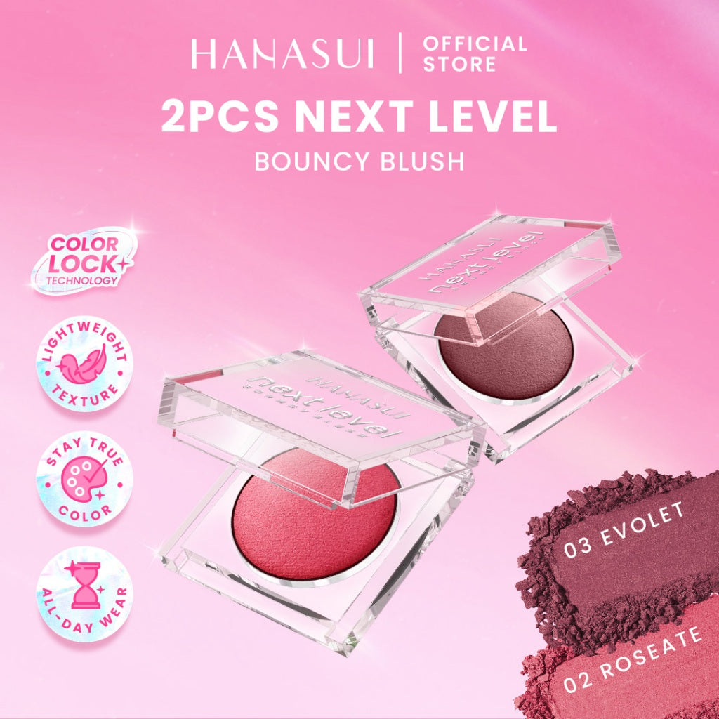 [Twinpack] Hanasui Next Level - Blurry Tint Bouncy Blush Butter Balm Liplast Cream Lip Tint Tahan Lama Velvet Finish Longlasting Bounce Tinted Balm Melembabkan Pigmented Matte Finish