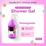 SCARLETT Fragrance Brightening Shower Gel 300ml | Body Wash Sabun Mandi Cair | Melembutkan Menutrisi Melembabkan Mencerahkan Kulit, Kulit Cerah Halus dengan Wangi Mewah
