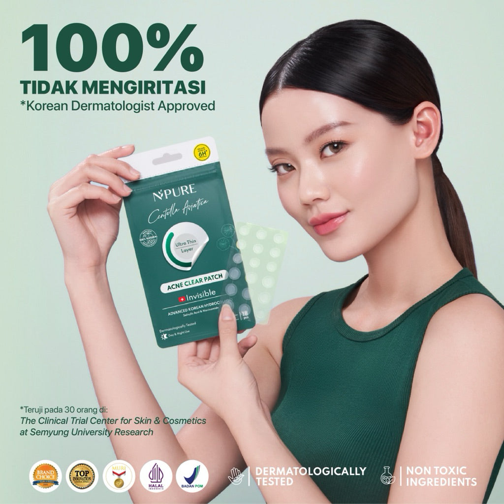 NPURE Acne Clear Patch isi 18Pcs / Ultra thin layer / Patch Jerawat / Acne Skin / Untuk kulit Berjerawat