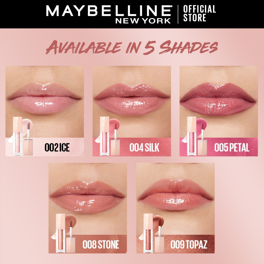 MAYBELLINE OFFICIAL Lifter Gloss Plump Make Up - 5.4ml Lip Gloss Hydrating Hyaluronic Acid
