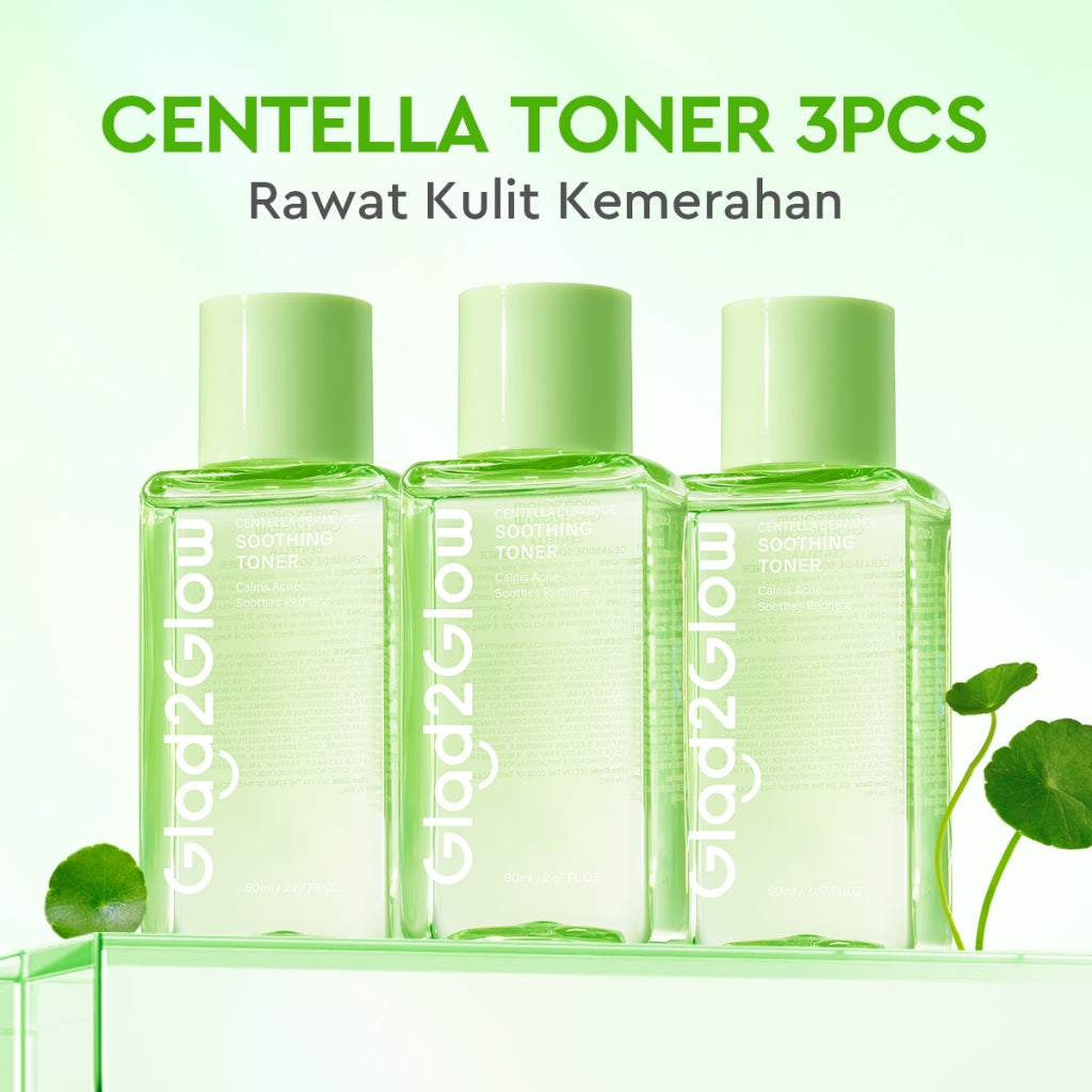 Glad2Glow Toner Complete Series 80ml-Brighten/Acne Toner/Barrier/Exfoliating toner-Skincare toner badan face mist hydrating toner centella toner wajah eksfoliasi water g2g toner hydrating gloglowing brightening exfoliasi glycolic madeca g2g official store