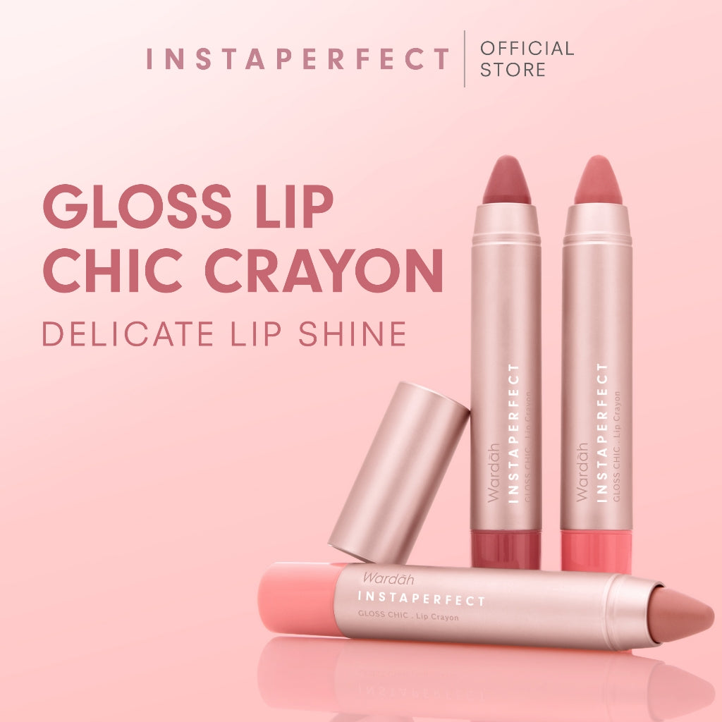 Instaperfect GLOSS CHIC Lip Crayon 2.7 g - Lipstick Gloss (Natural Glossy & Menjaga Kelembaban Bibir)