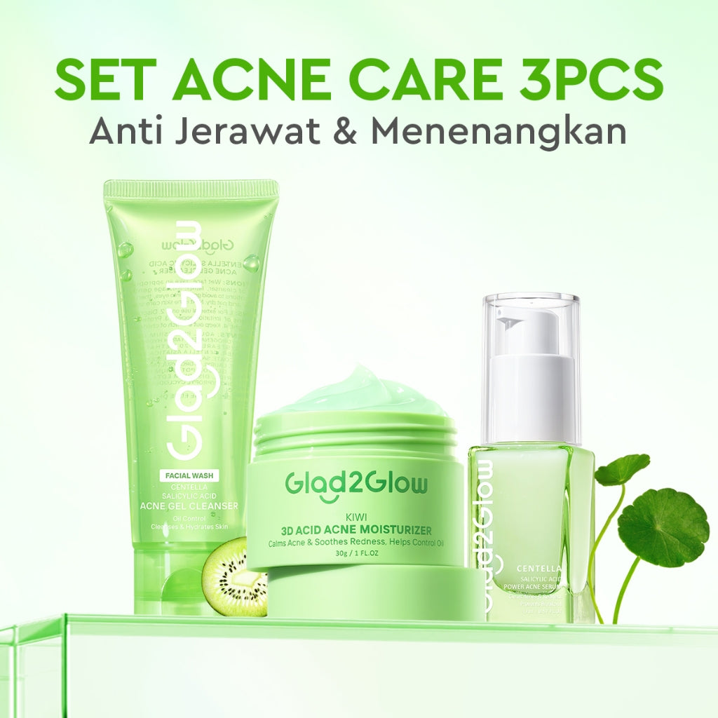 Glad2Glow Centella Salicylic Acid Acne Gel Cleanser  facial wash skincare face wash sabun cuci muka cleansing balm exfoliating exfoliasi wajah sabun muka pembersih wajah merawat serta membantu menenangkan jerawat g2glow official store
