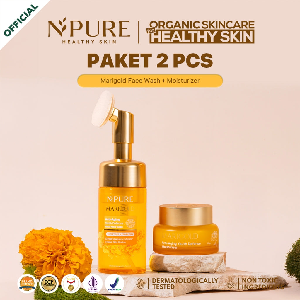 2 PCS - NPURE Bundle Facial Wash + Moisturizer Full size / Paket Kecantikan / Rangkaian Skincare / Brightening Skin / Acne Skin