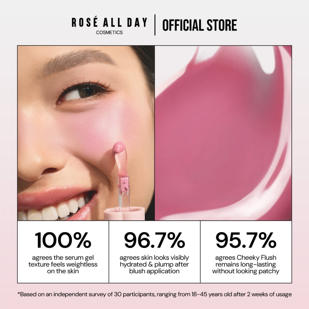 Rosé All Day Cheeky Flush Blush On Cair – Liquid Blush Ringan Hasil Natural