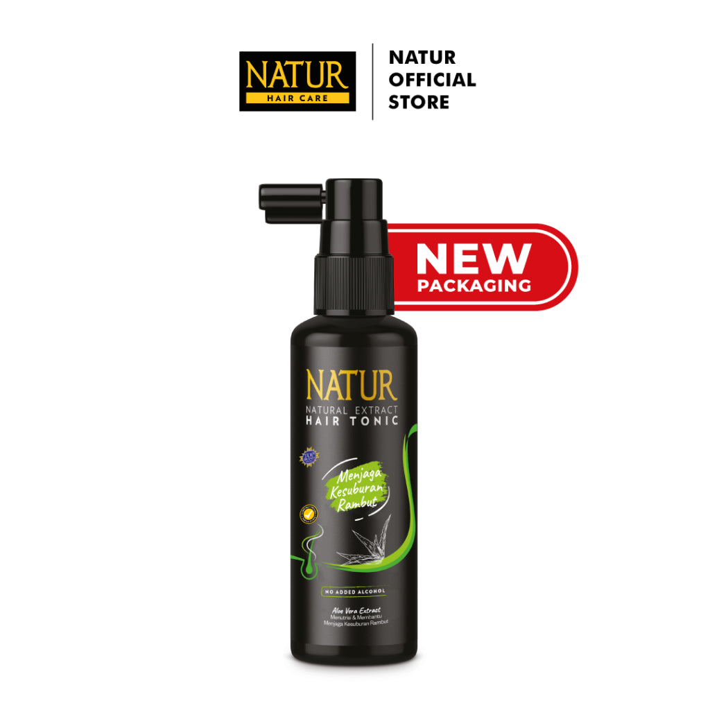 Natur Hair Tonic Aloe Vera 90ml – Terlaris! Rambut Lebat, Sehat & Kuat | Bebas Alkohol | Aroma Segar Alami
