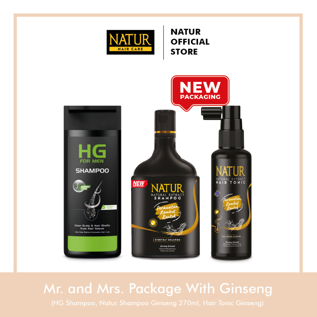 Mr. and Mrs. Package with Ginseng - Paket Couple Rambut Rontok / Anti Hair Fall / Menguatkan Akar Rambut