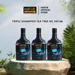 Triple Natur Hair Shampoo Anti Dandruff 140 ml - Paket Sampo Anti Ketombe 3pcs