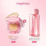 Glad2Glow Perfect Cover Cushion Foundation Waterproof Make Up Setting Concealer BB Cream Tahan Lama Hingga 12 Jam Hasil Akhir Glowing Dan Menyatu Dengan Warna Kulit Tekstur Ringan Di Wajah Full Coverage Velvet To Matte g2glow official store