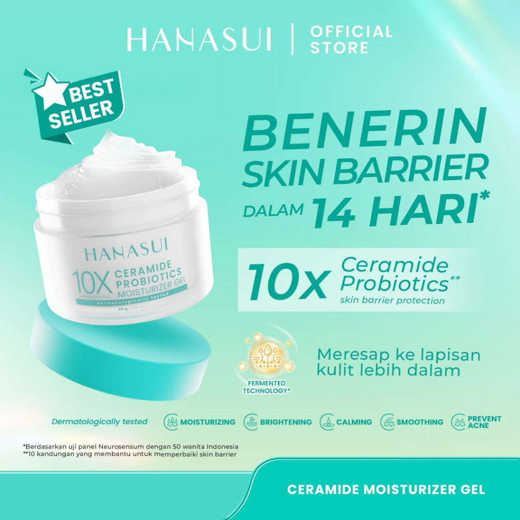 【5pcs Hemat】HANASUI Moisturizer Gel Series - Pelembab Gel Lembap & Mudah Menyerap - Bright Expert Mencerahkan - Ceramide Korean Probiotics Skin Barrier - Daily Retinol Cegah Penuaan Dini