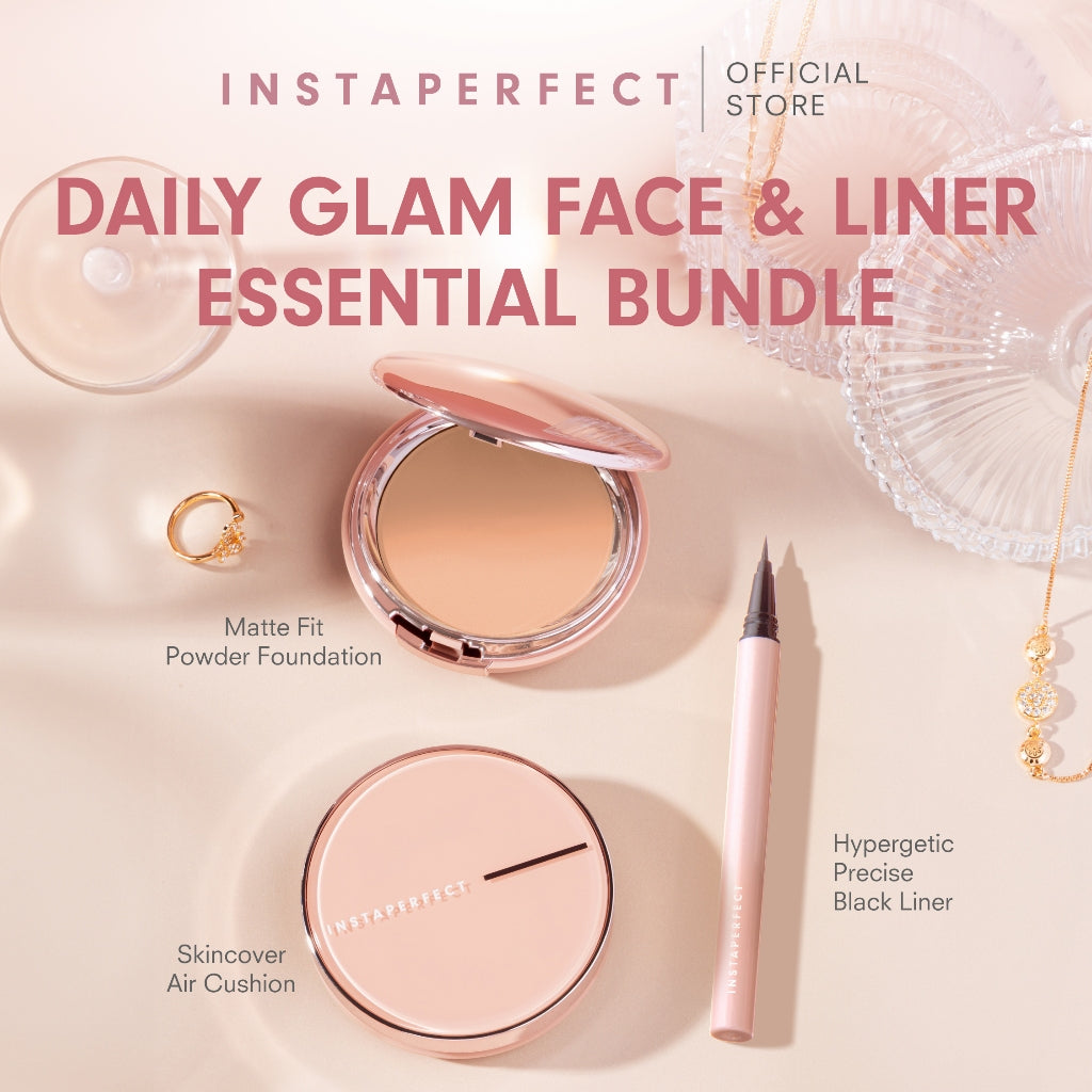 Instaperfect Daily Glam Face & Liner Essentials Bundle (Cushion + Matte Fit + Hypergetic)