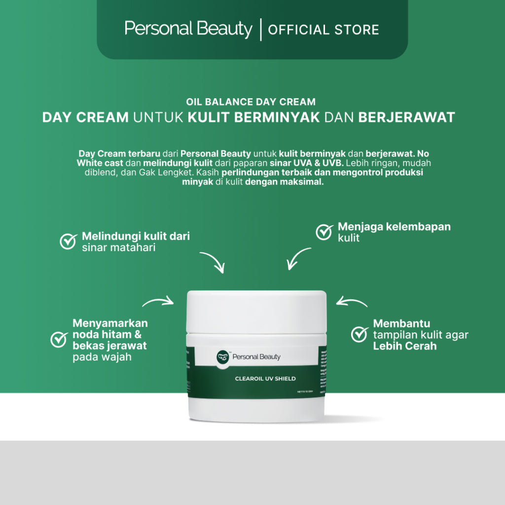 Oil Balance Day Cream Personal Beauty | Krim Siang Untuk Wajah Beruntusan dan Berminyak, Kulit Halus Bebbas Minyak dan Jerawat