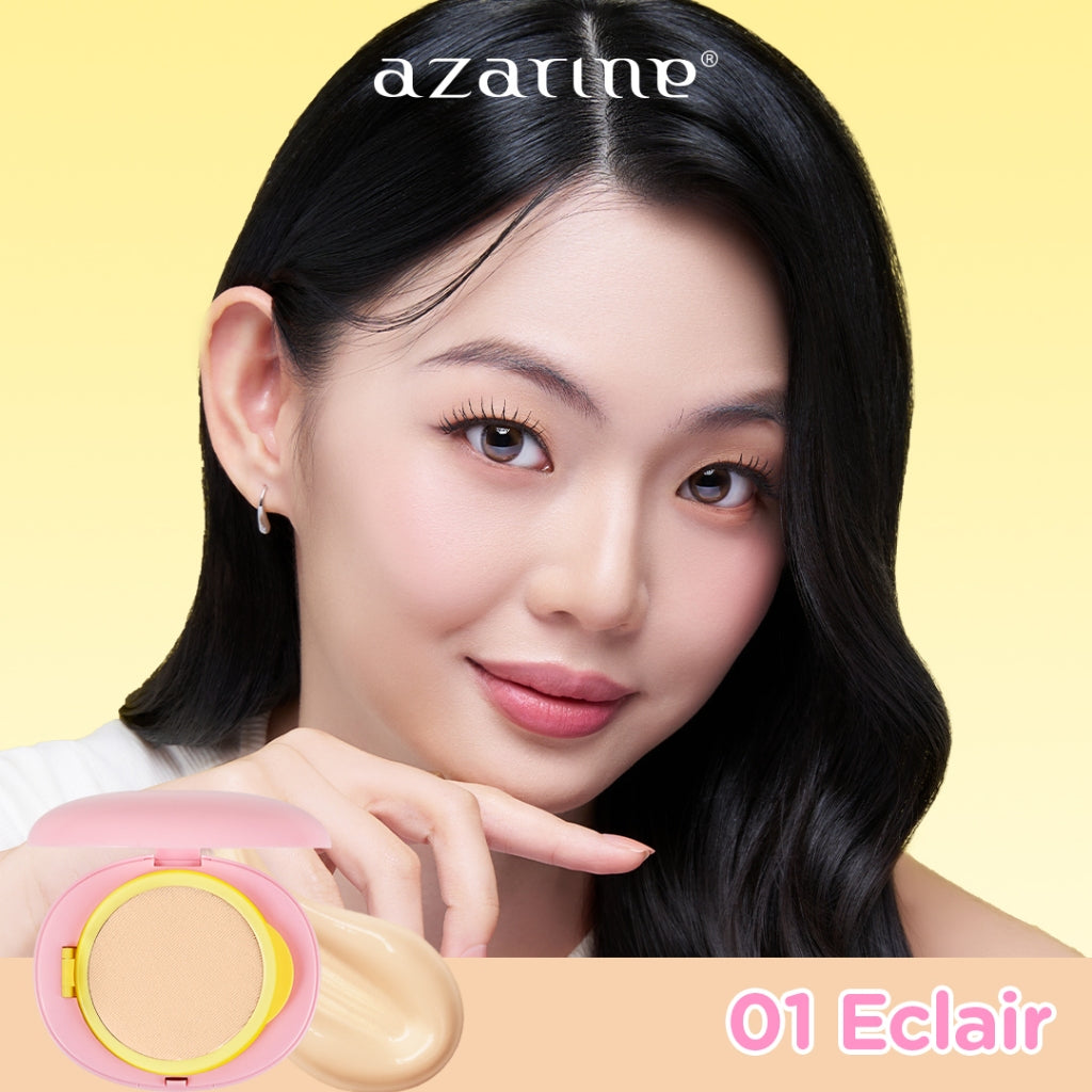 Azarine Covermatte Sunscreen Cushion SPF50+ PA++++ [11gr] Cushion Tahan Lama Zero Oxidation Flawless Matte Finish Lightweight Makeup Easy Application Buildable Coverage