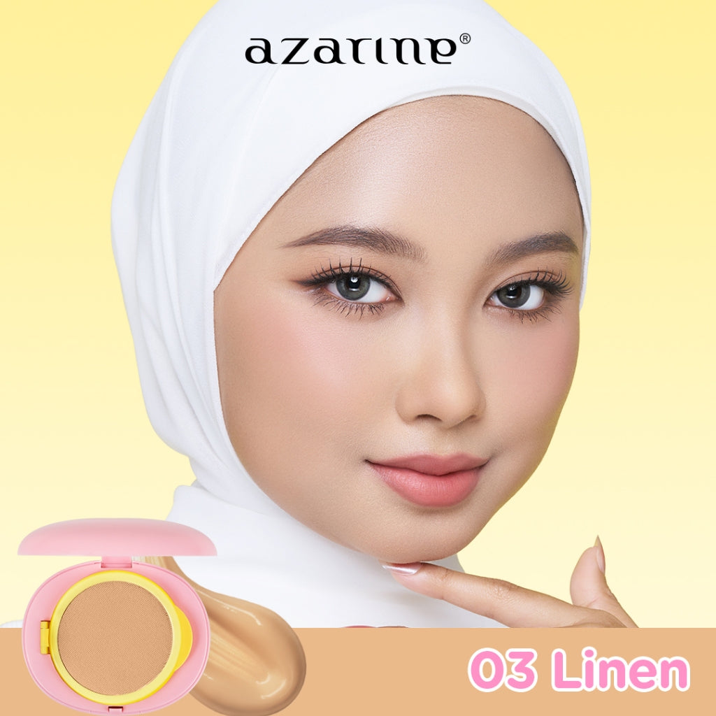Azarine Covermatte Sunscreen Cushion SPF50+ PA++++ [11gr] Cushion Tahan Lama Zero Oxidation Flawless Matte Finish Lightweight Makeup Easy Application Buildable Coverage