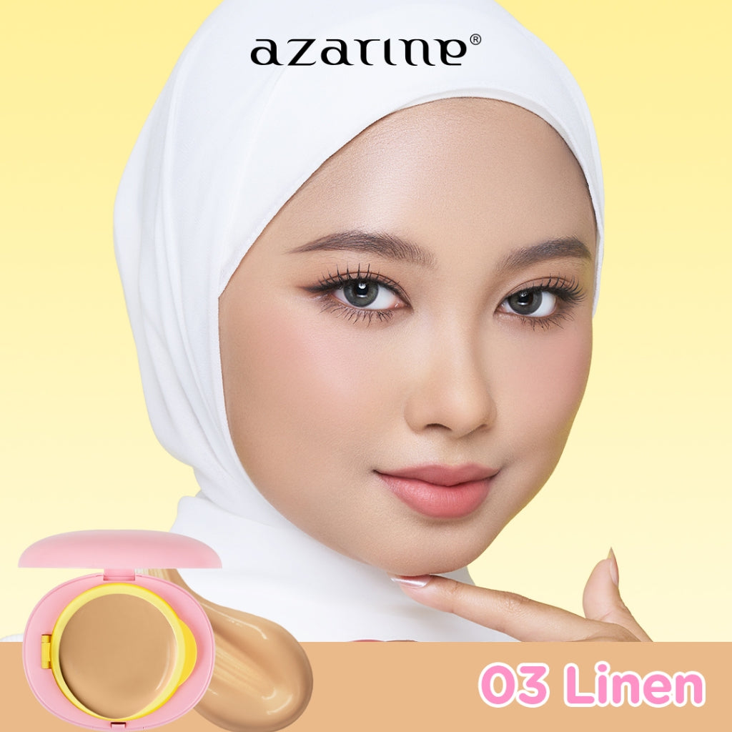 Azarine Porefect Matte Set [2 PCS] Covermatte Cushion + Powder Foundation TWC Base Makeup Matte Anti Badai untuk Kulit Berminyak Cushion Tahan Lama Flawless Matte Finish Lightweight Makeup Easy Application Buildable Coverage
