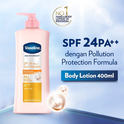 Vaseline Lotion Pelembap Tubuh SPF 24 Brightening Protection Pump 400 ml