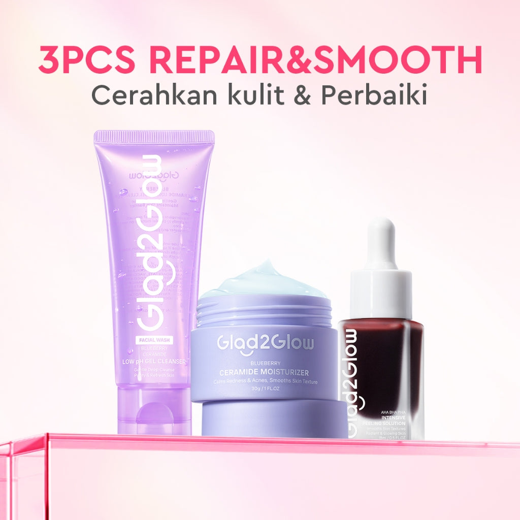 Glad2Glow Blueberry 5% Ceramide Moisturizer Repair Barrier Pulihkan skincare day cream Night Cream krim wajah moisturizer cream repair cream torriden cream cream pemutih wajah skincare bpom Pelembab Wajah Sensitive Skin Care G2G glad2glow official store