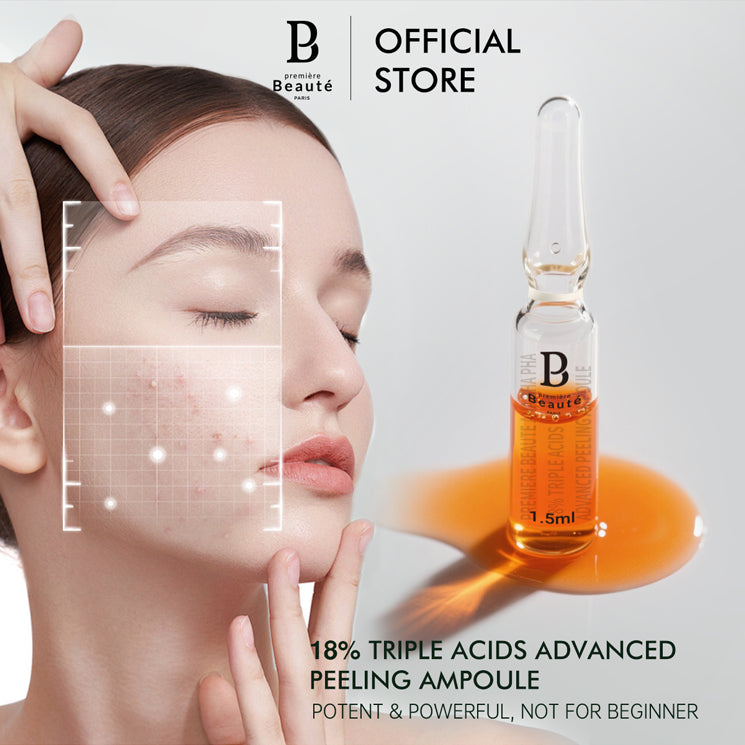 PREMIERE BEAUTE [NEW LAUNCH] [DAPAT 3] AHA BHA PHA 18% Triple Acids Advanced Peeling Ampoule REAL & EFFECTIVE High Dose Exfoliation ZERO OXIDATION Pore Refining