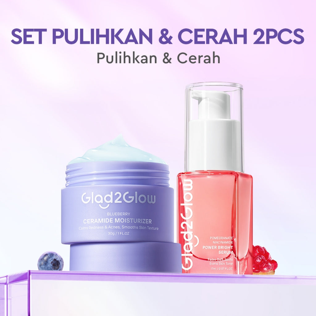 Glad2Glow Blueberry 5% Ceramide Moisturizer Repair Barrier Pulihkan skincare day cream Night Cream krim wajah moisturizer cream repair cream torriden cream cream pemutih wajah skincare bpom Pelembab Wajah Sensitive Skin Care G2G glad2glow official store